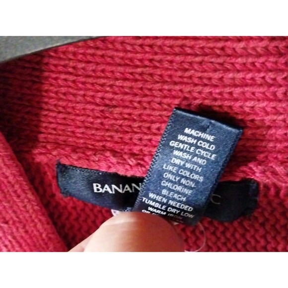 Banana Republic Brick Red Cardigan Womens Large Button 60s Style Flare Sweater - Picture 4 of 11